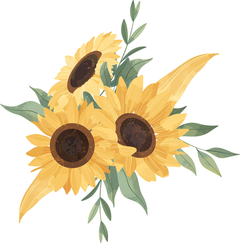 Sunflower Wreath Illustration